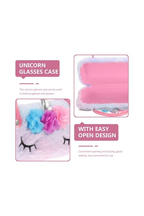 Healeved Étui à lunettes en forme de licorne avec poignée pour enfants, filles, garçons