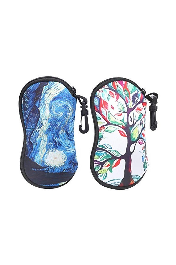 VGEBY Étui à Lunettes de Soleil 2 pièces, Pochettes Portables pour Lunettes, Sacoche étanche pour Lunettes, Pochette à glissi