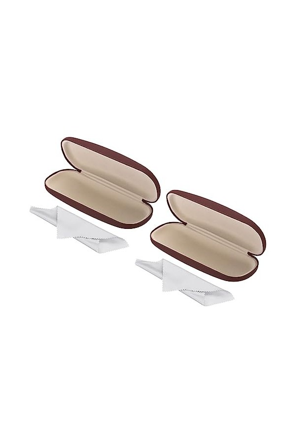 PATIKIL Lunettes Étui, 2 Paquet PU Cuir Dur Coque Portable Protecteur Concise Unisexe Lunette Support Protecteur avec Nettoya