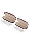 PATIKIL Lunettes Étui, 2 Paquet PU Cuir Dur Coque Portable Protecteur Concise Unisexe Lunette Support Protecteur avec Nettoya
