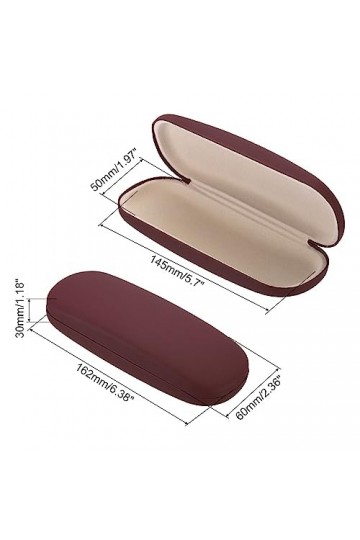 PATIKIL Lunettes Étui, 2 Paquet PU Cuir Dur Coque Portable Protecteur Concise Unisexe Lunette Support Protecteur avec Nettoya