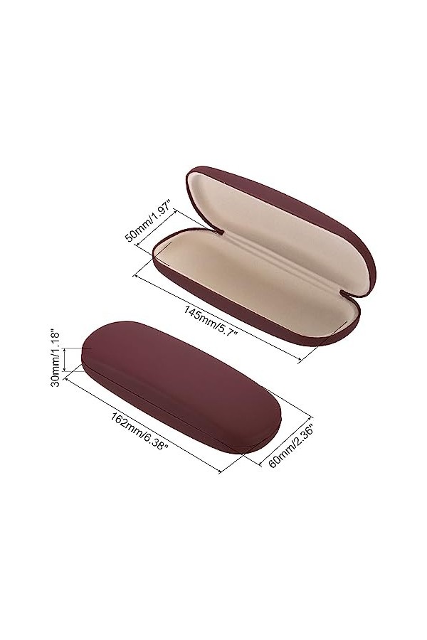 PATIKIL Lunettes Étui, 2 Paquet PU Cuir Dur Coque Portable Protecteur Concise Unisexe Lunette Support Protecteur avec Nettoya