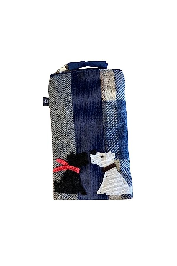 Earth Squared Kissing Dogs Grande trousse à lunettes de soleil pour téléphone, bleu, taille unique