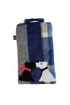 Earth Squared Kissing Dogs Grande trousse à lunettes de soleil pour téléphone, bleu, taille unique