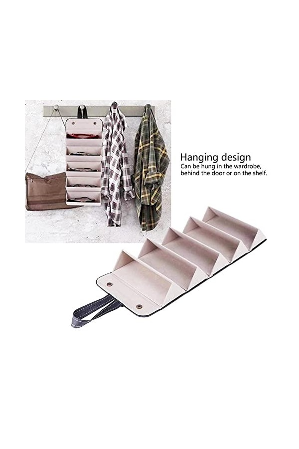 Vecksoy Support à Lunettes à 5 emplacements – Rangement pour Lunettes Soleil Voyage – Boîte Pliable en Cuir PU, boîtes Rangem