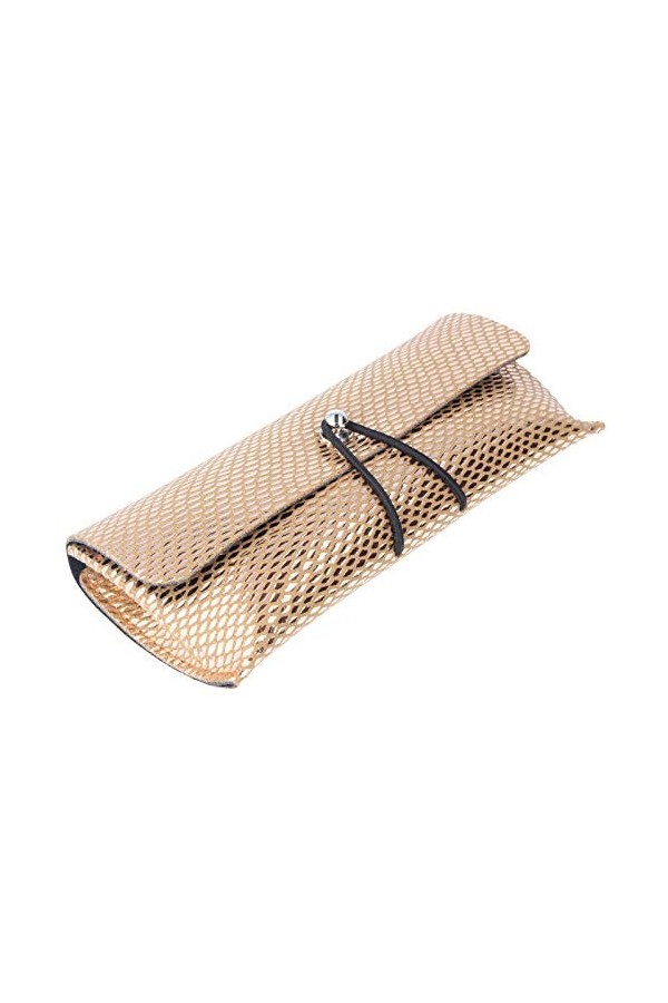 Santorini Paradise Étui élégant pour lunettes avec surface en tissu brillant Doré rose