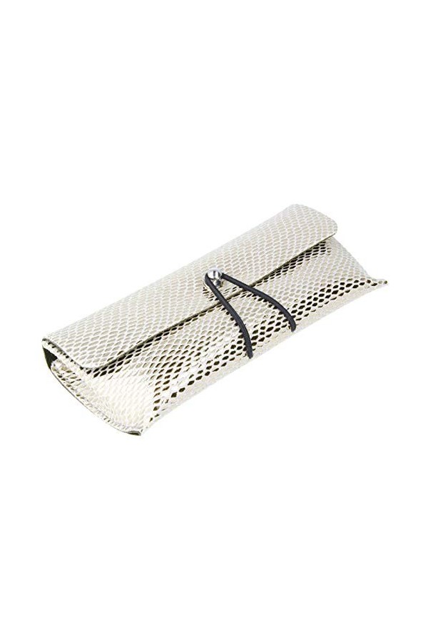 Santorini Paradise Étui élégant pour lunettes avec surface en tissu brillant Doré rose