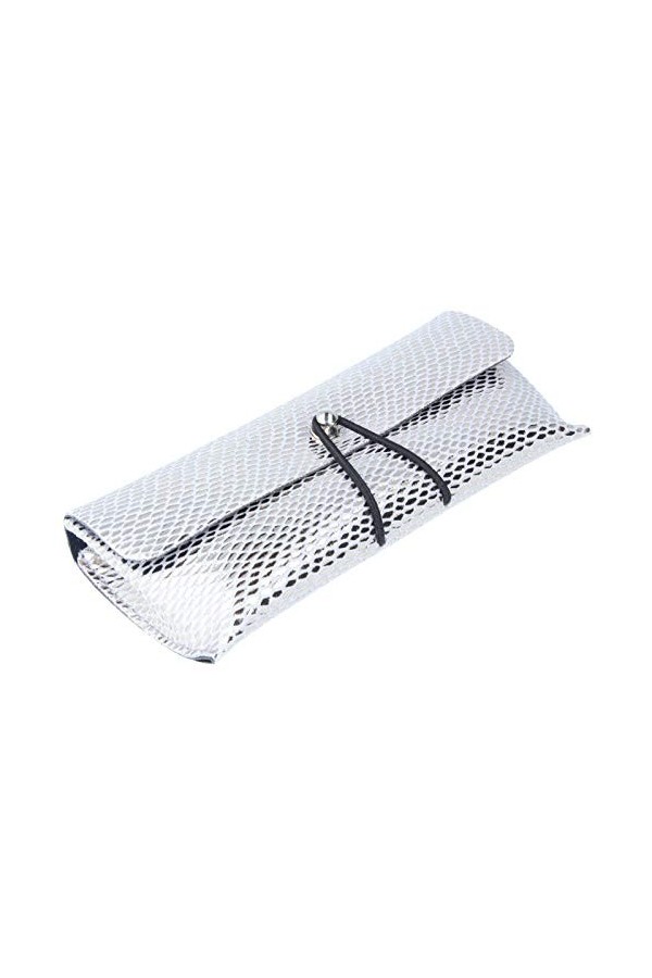 Santorini Paradise Étui élégant pour lunettes avec surface en tissu brillant Doré rose