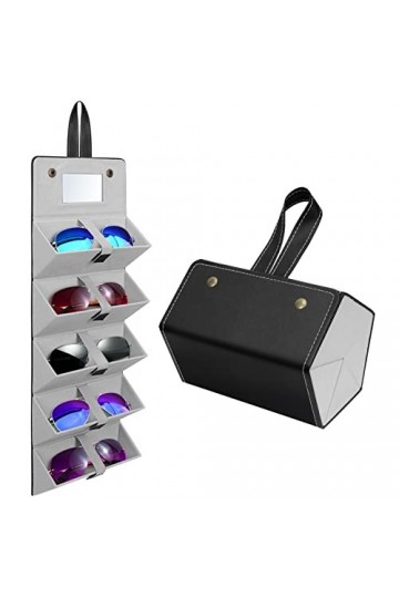 Unaone Organiseur de lunettes de soleil portable avec plusieurs compartiments pour lunettes de soleil à suspendre pour homme 