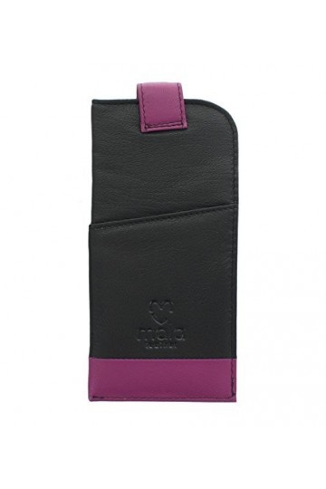 Mala Leather Collection Ziggy Étui à Lunettes en Cuir Souple et Mince 5117_99 Noir