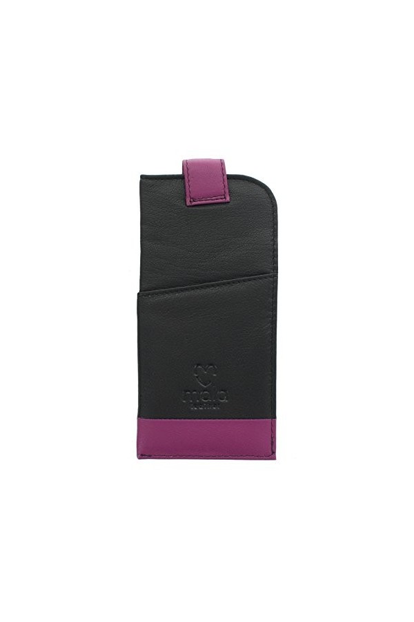 Mala Leather Collection Ziggy Étui à Lunettes en Cuir Souple et Mince 5117_99 Noir