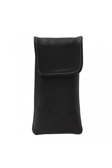 CTM Étui à lunettes en cuir avec clip holster, marron, taille unique