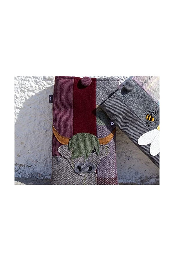 Earth Squared Applique vache Highland pour lunettes ou étui de téléphone, violet, taille unique