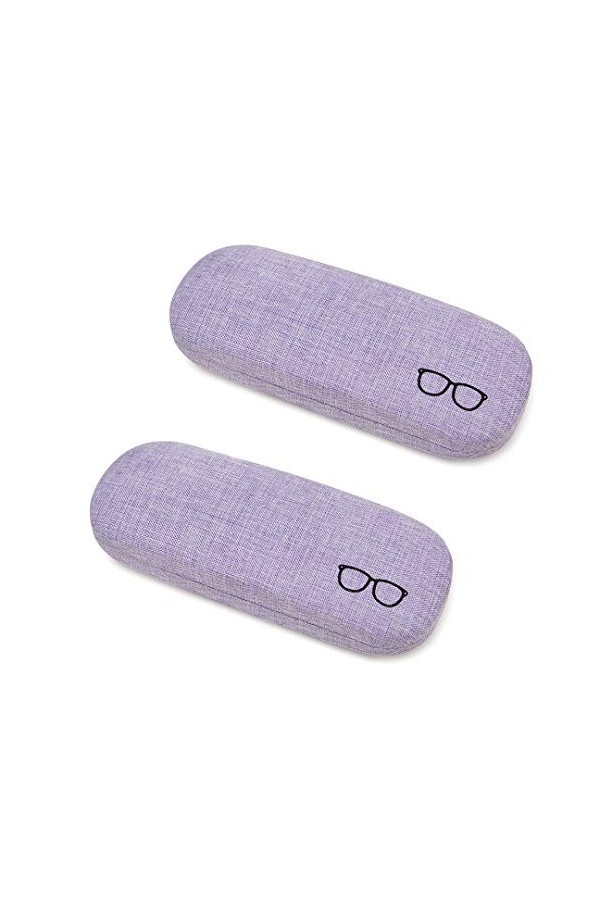 Lot de 2 étuis à lunettes rigides pour homme et femme, Violet 2 pièces., Taille Unique