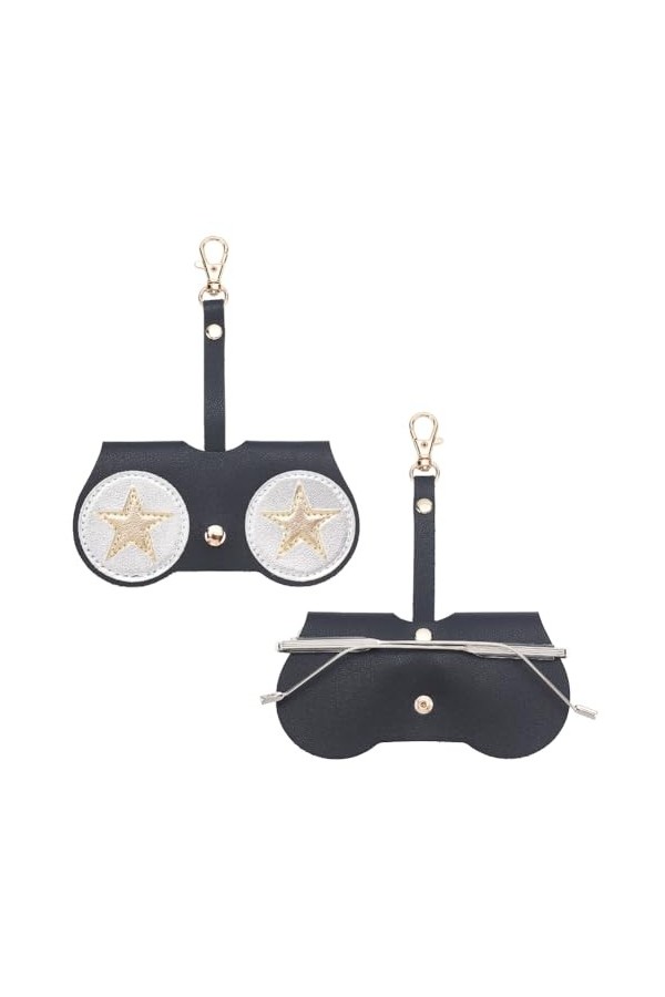 AHANDMAKER Étui à lunettes portable en PVC avec clip, étui de lunettes de soleil souple fin pour voyage en plein air, joli nu