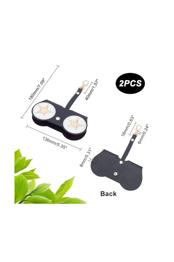 AHANDMAKER Étui à lunettes portable en PVC avec clip, étui de lunettes de soleil souple fin pour voyage en plein air, joli nu