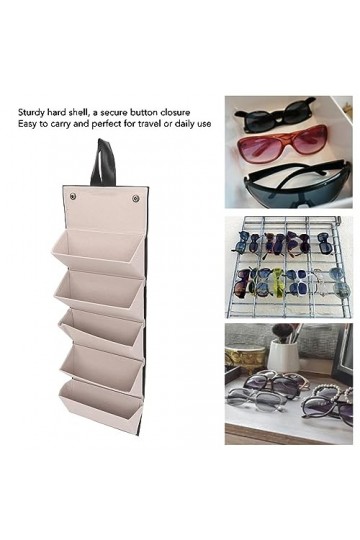 Fockety Etui à lunettes pliable à 5 fentes, étui à lunettes portable pour lunettes multiples, étui à lunettes de voyage, orga