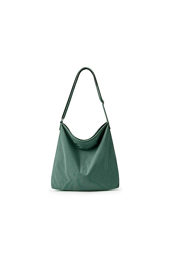 KALIDI Sac fourre-tout en velours côtelé avec sac à bandoulière étanche à fermeture éclair avec poches sacs à bandoulière déc