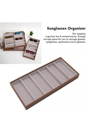 Jeanoko Vitrines de Lunettes de Soleil, Espace de Stockage suffisant Multi-Fonctionnel résistant à lusure 6 Compartiments Or