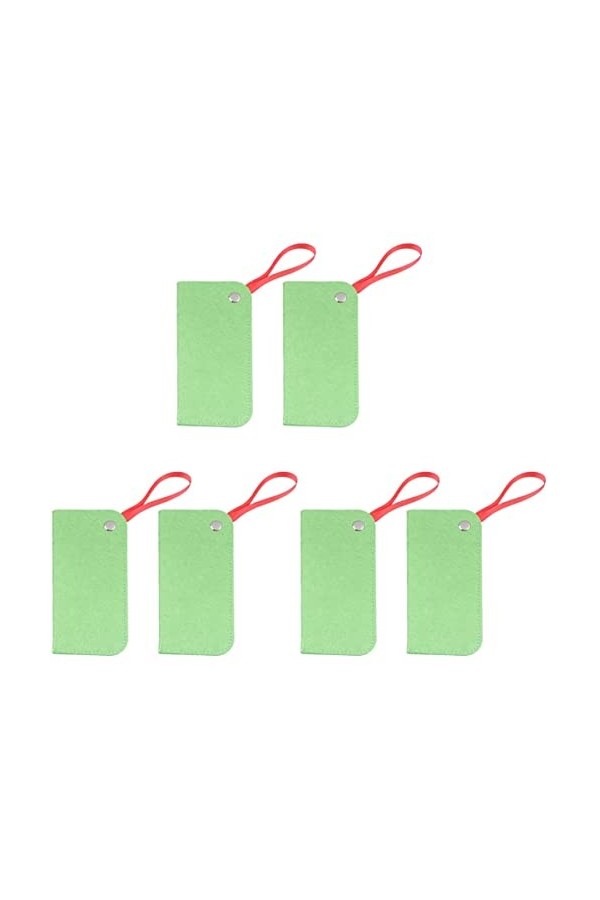 Cabilock 6Pcs Couverture Rétro Pochettes en Feutre Stockage Mode Lunettes Pochette Lunettes de Soleil Vert Portable Organisat