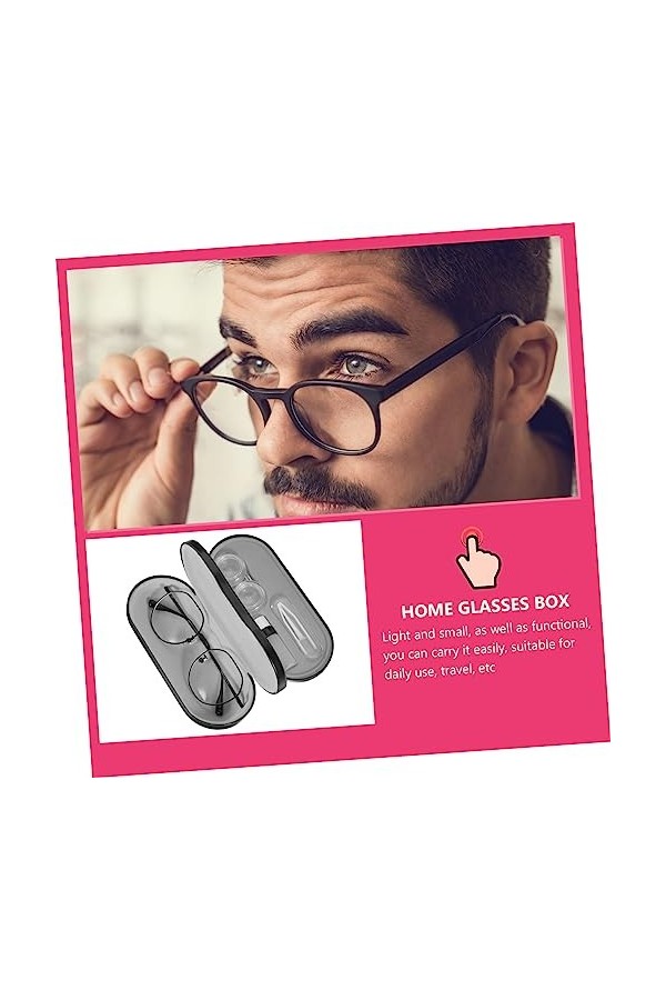 KALLORY 1 Jeu Étui à Lunettes Double Couche Contenant De Lunettes Pour Étudiants Lunettes Et Étui à Lentilles De Contact Étui