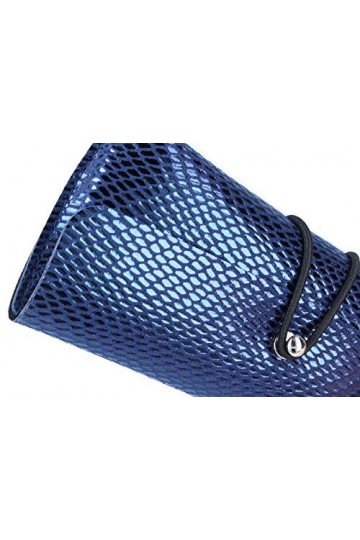 Santorini Paradise Étui élégant pour lunettes avec surface en tissu brillant Bleu foncé