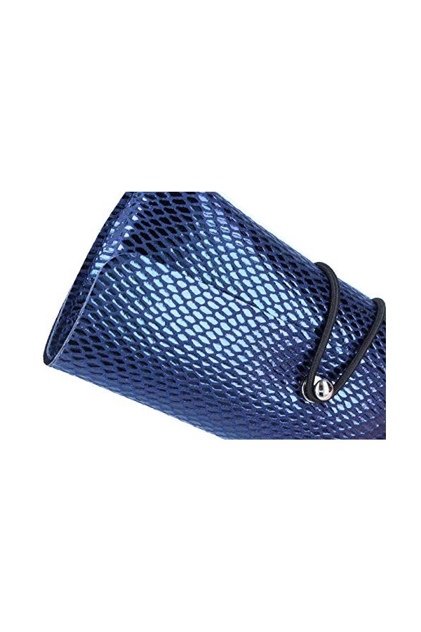 Santorini Paradise Étui élégant pour lunettes avec surface en tissu brillant Bleu foncé