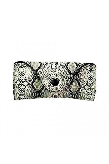 SANDNE Étui à lunettes de soleil en cuir PU for femmes, couvercle de boîte à lunettes portable