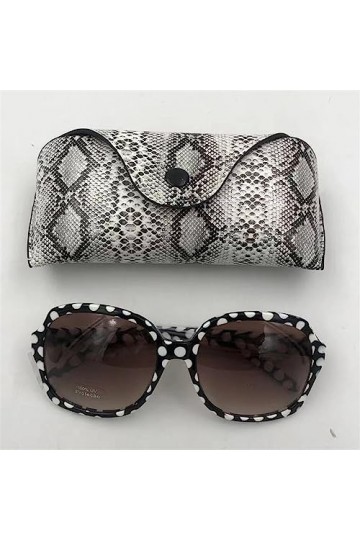 SANDNE Étui à lunettes de soleil en cuir PU for femmes, couvercle de boîte à lunettes portable