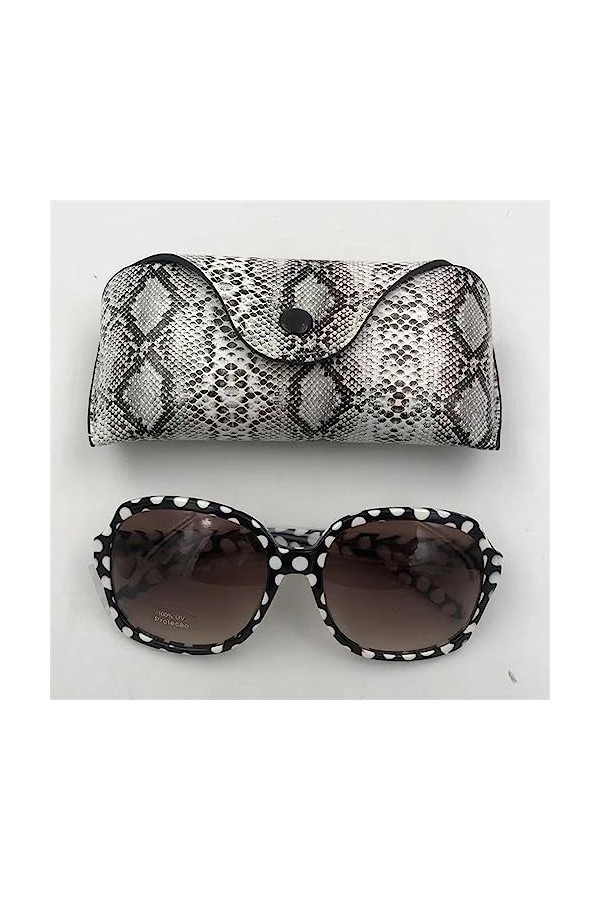 SANDNE Étui à lunettes de soleil en cuir PU for femmes, couvercle de boîte à lunettes portable