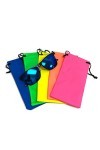 Lot de 5 pochettes en microfibre pour lunettes de soleil - Néon