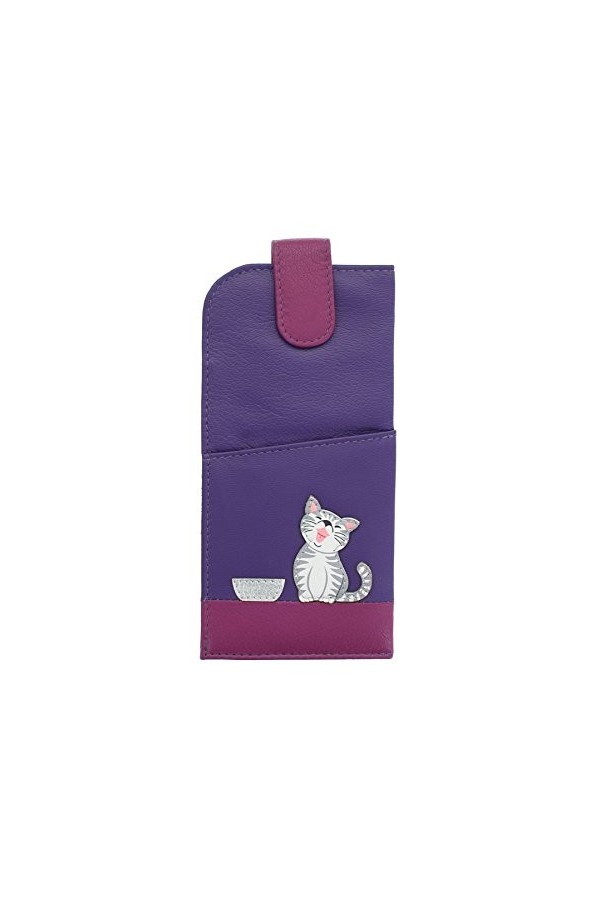 Mala Leather Collection ZIGGY Étui à Lunettes en Cuir Souple et Mince 5117_99 Violet