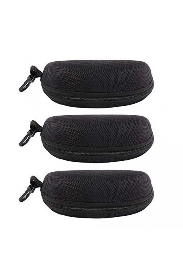 EKdirect Lot de 3 Lunettes de Soleil avec Fermeture éclair et Clip Ceinture