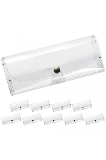 Gadpiparty 10 Pièces Étui à Lunettes Transparent À Lunettes En Plastique Avec Bouton Étui De Rangement Pour Lunettes Étui à L