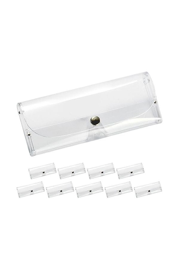 Gadpiparty 10 Pièces Étui à Lunettes Transparent À Lunettes En Plastique Avec Bouton Étui De Rangement Pour Lunettes Étui à L