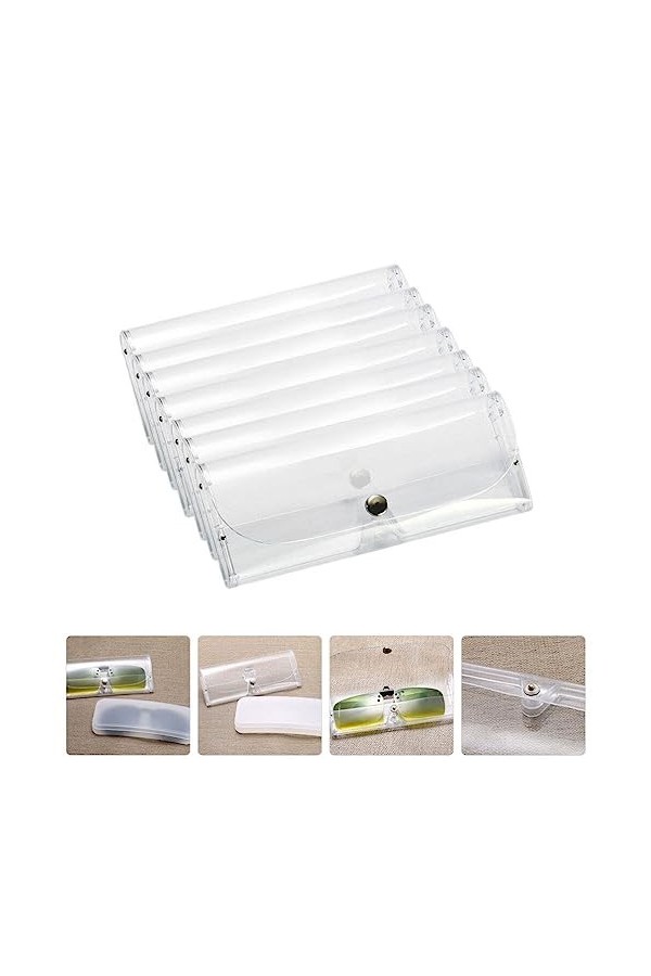 Gadpiparty 10 Pièces Étui à Lunettes Transparent À Lunettes En Plastique Avec Bouton Étui De Rangement Pour Lunettes Étui à L