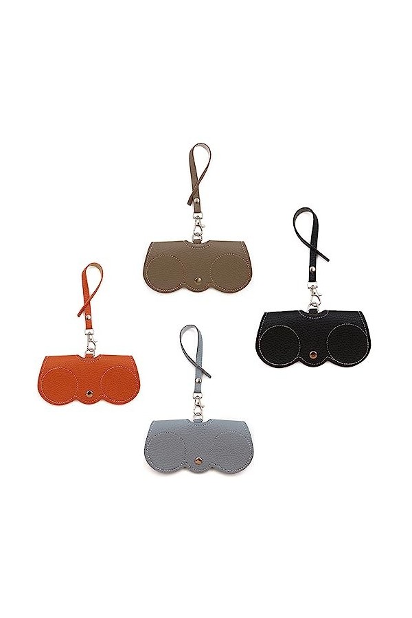YGMXZL 4 Pièces Sac de lunettes de soleil en cuir souple,sac de protection en cuir pour lunettes,Etui à lunettes portable en 