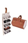 yidin Étui à lunettes pliable en cuir synthétique pour soleil - Portable - 5 emplacements - Pour homme et femme