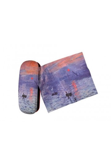 Étui à lunettes Claude Monet « lever du soleil » recouvert de velours