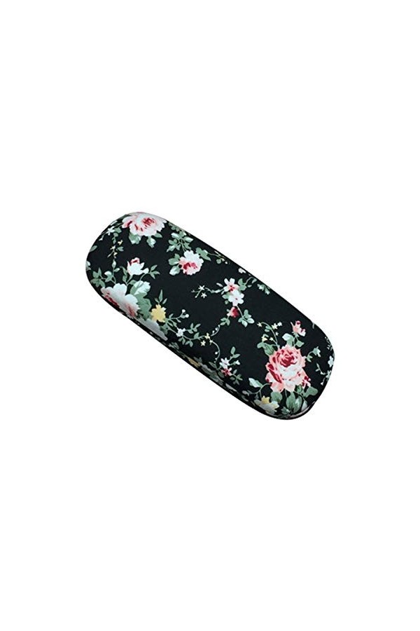 LiDianFuu Rétro floral dimpression lunettes de lecture Cas dur motif fleur Lunettes de stockage Porte cas Femme Organisateur