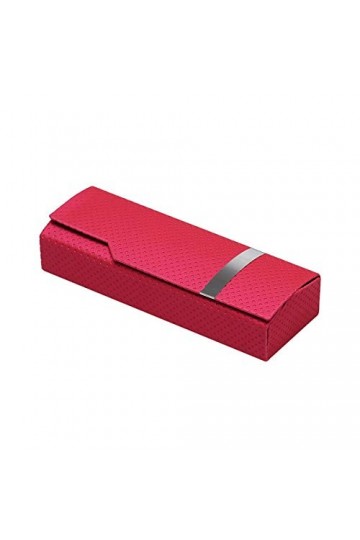 LiDianFuu Portable imitation bois grain Sunglass Boîte Case pectacle pour lunettes pour femmes dur main carrée Fold Red Box