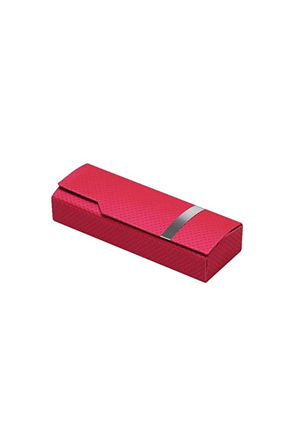 LiDianFuu Portable imitation bois grain Sunglass Boîte Case pectacle pour lunettes pour femmes dur main carrée Fold Red Box
