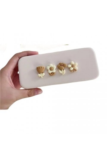 AGALUS Boîte à lunettes Boîte À Lunettes Lait Café Blanc Portable Et Minimaliste Cadre Détudiant Stockage, Boîte À Lunettes 