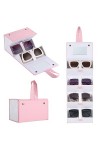 Muf Étui à lunettes de soleil 4 fentes - Organisateur de voyage pour plusieurs paires, avec miroir et sangle, étui de transpo