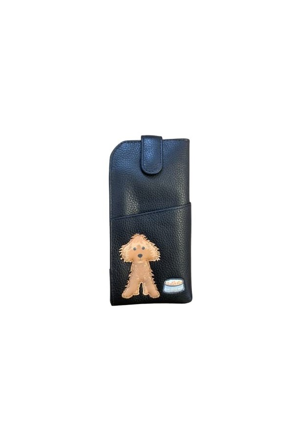 Mala Cockapoo Étui à lunettes en cuir souple pour femme Motif chien, Rouge, taille unique