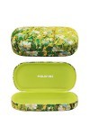 molshine Étui à lunettes rigide classique pour homme et femme, Motif pâquerettes - Vert, M