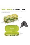 molshine Étui à lunettes rigide classique pour homme et femme, Motif pâquerettes - Vert, M