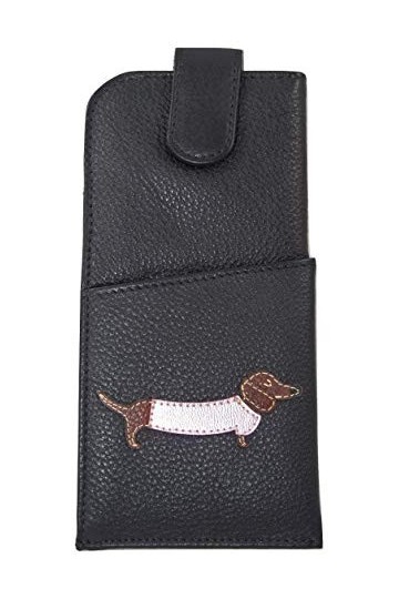 Mala Leather 5149 Étui à lunettes en cuir souple avec rabat large pour femme