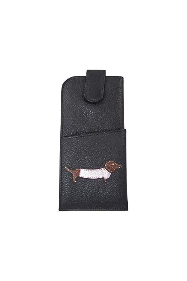 Mala Leather 5149 Étui à lunettes en cuir souple avec rabat large pour femme