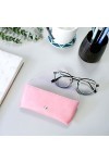 Étui de rangement portable en cuir souple et semi-rigide pour lunettes de soleil Marron/noir, Marron/rose, M